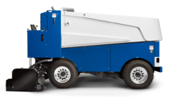 Zamboni blue and white ice resurfacer